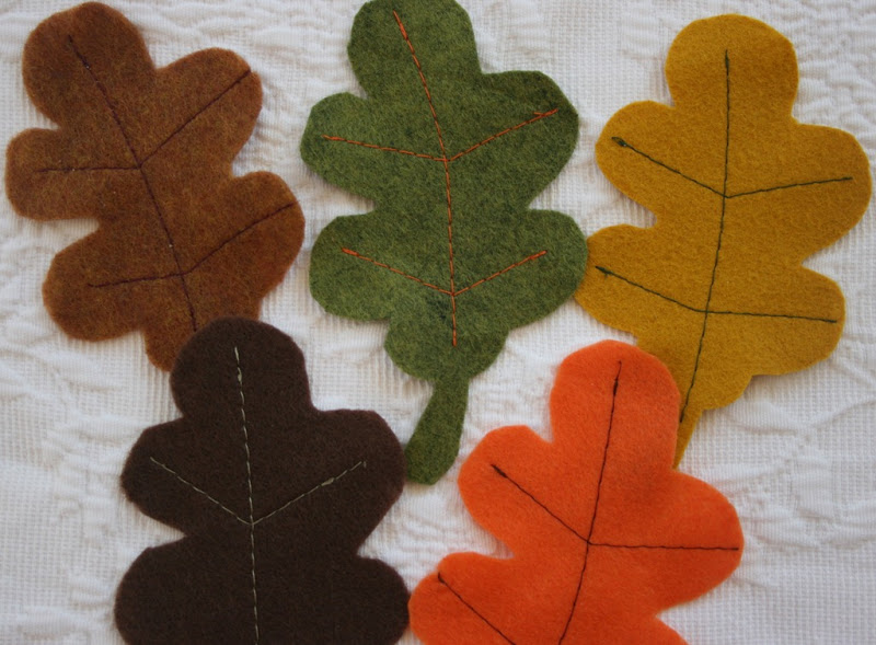 fall felt leaves in several colors
