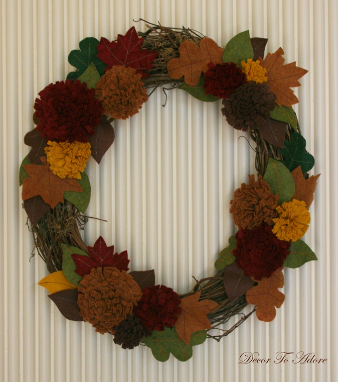 fall wreath made from felt