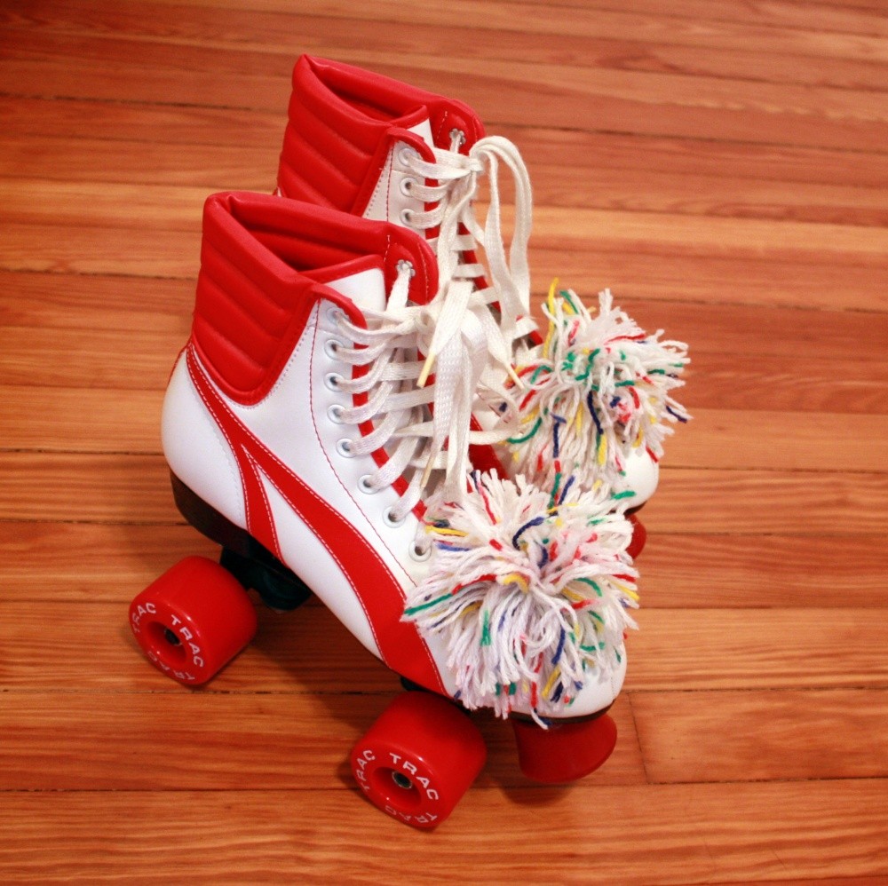 skates with pompoms