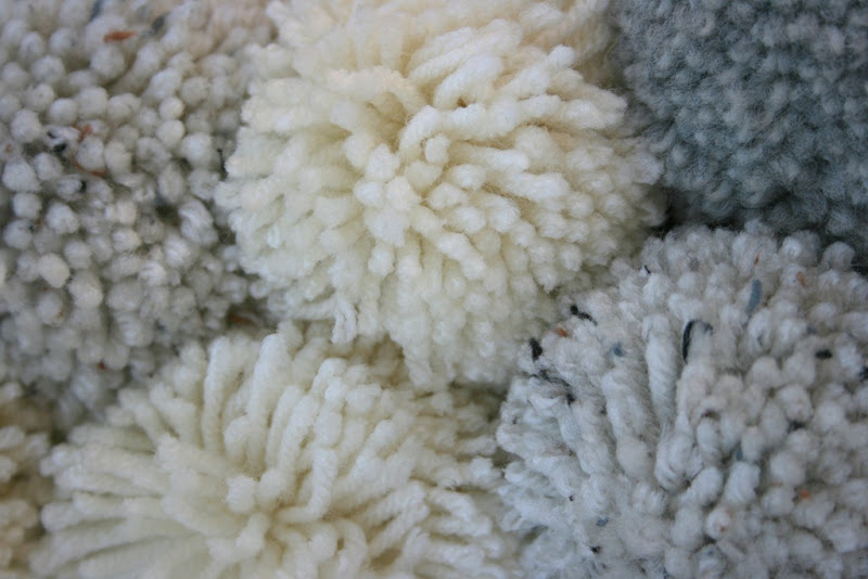 close up of pom-poms