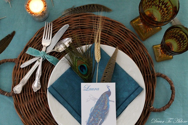 peacock table silverware