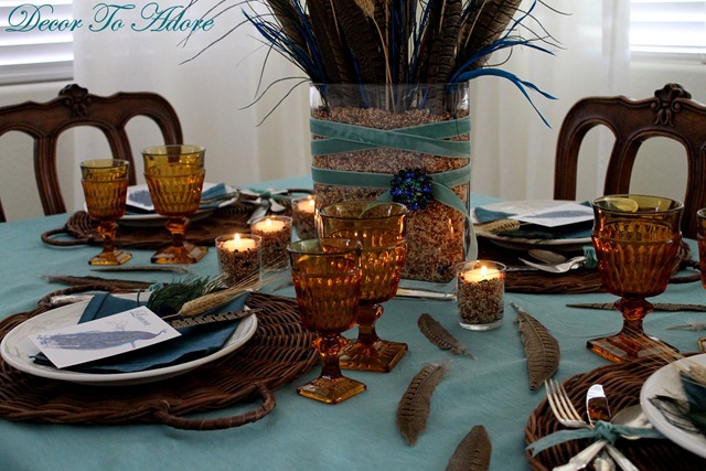 Proud as a peacock tablescape Proud as a peacock tablescape