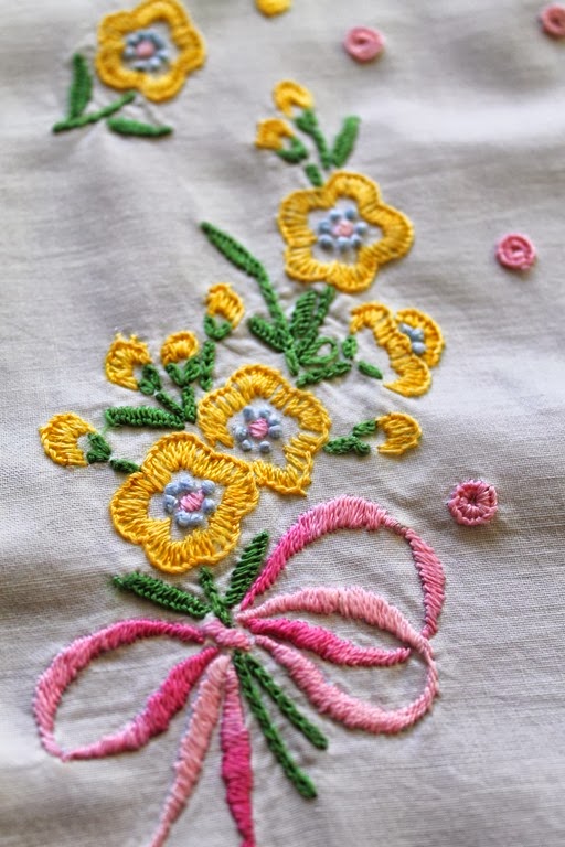 embroidered pillowcase