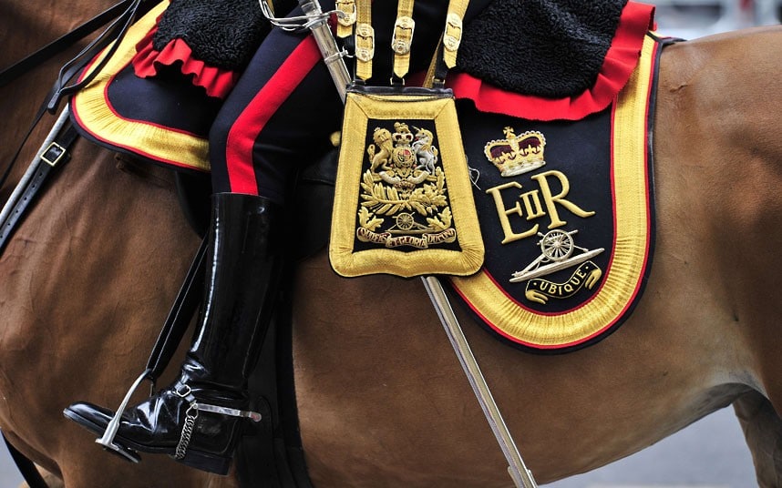 The Kings Troop Royal Artillery join the carriage procession