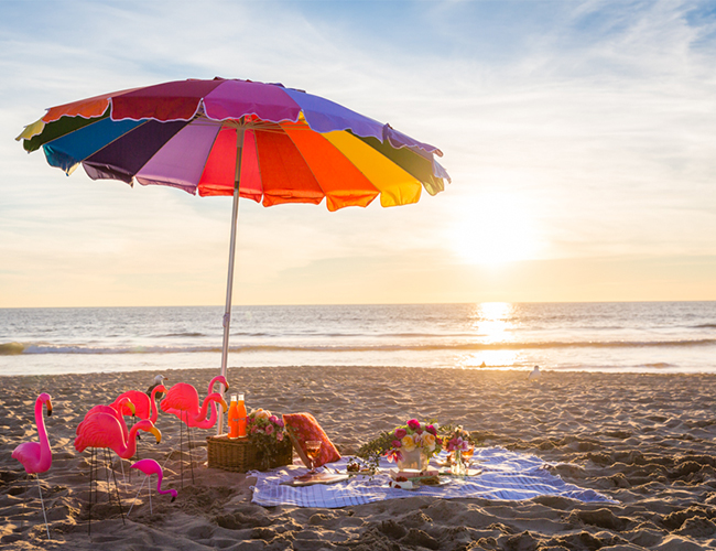 Retro Beach Engagement Session