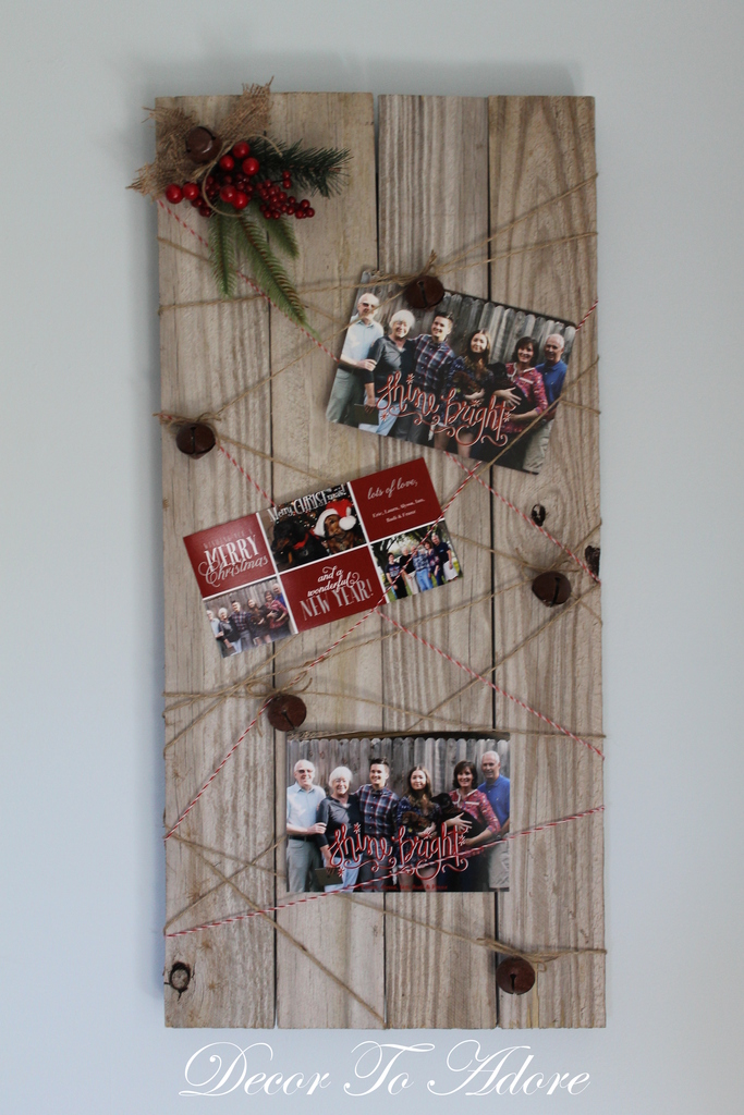  photo Christmas Card Display DIY Recycled Wood 