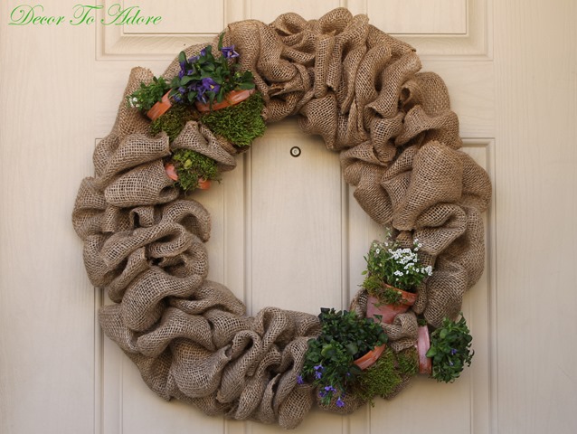 spring wreath with fresh flowers