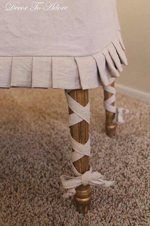 A French Footstool Receives a Slipcovered Makeover