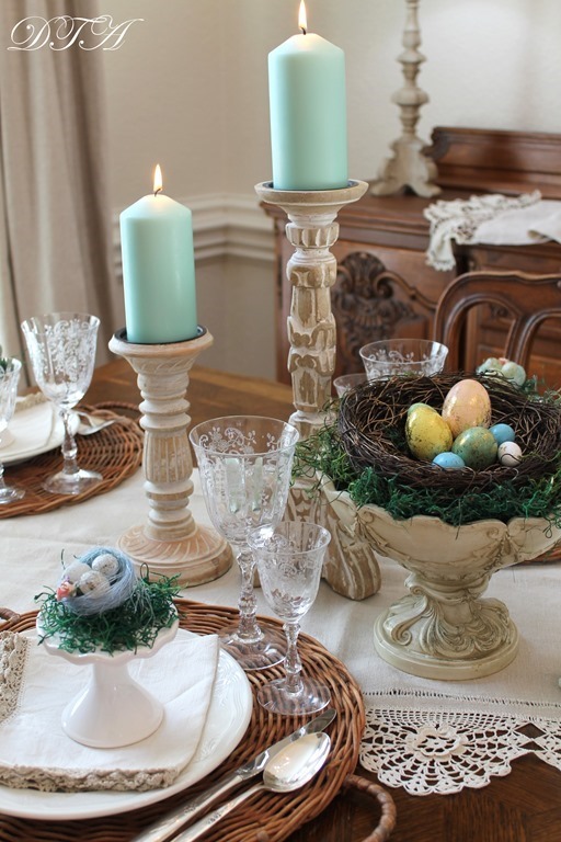 Easter table candlesticks