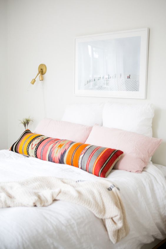 DIY Extra Long Lumbar Pillow From A Throw