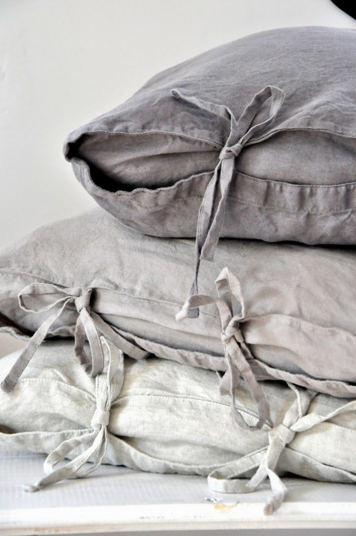 Linen Pillow Shams Made from Scraps