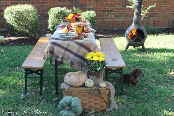 Cozy fall tablescape, pumpkin centerpiece, DIY, thrifty, budget, Thanksgiving, centerpiece, apple votive, Decor To Adore