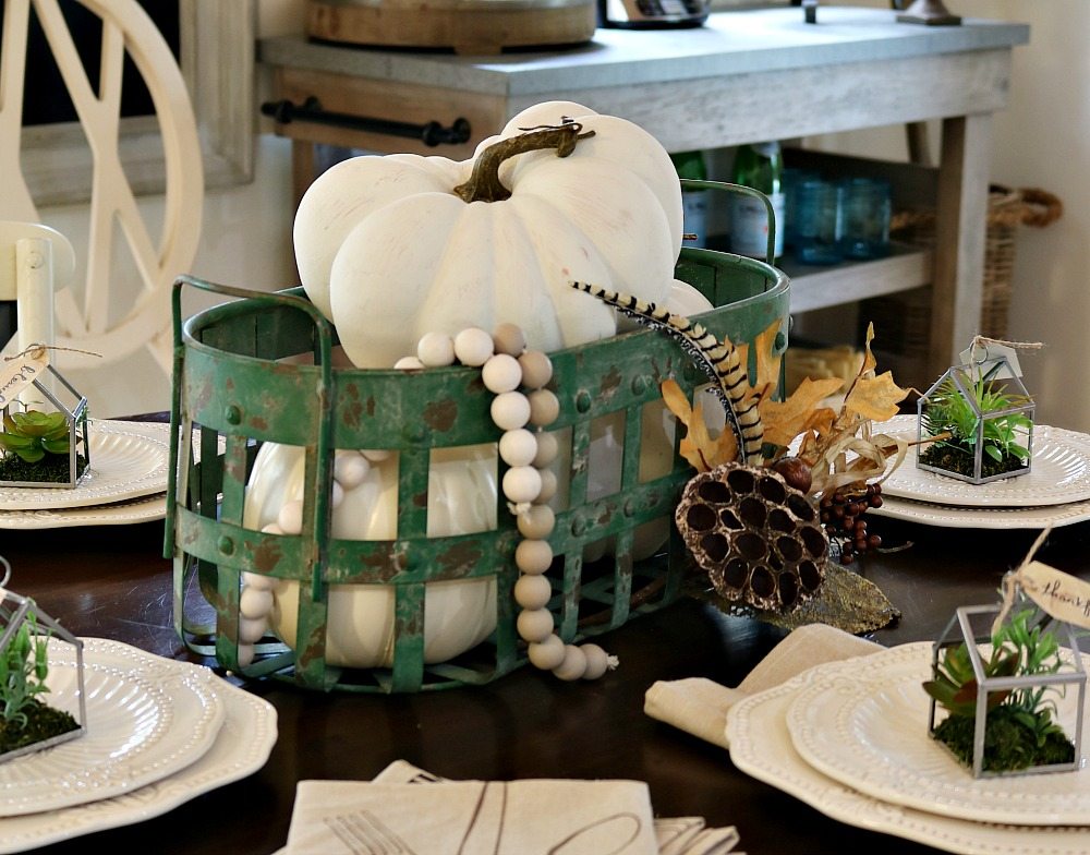 Lots of naturals and green for fall tablescape Lots of naturals and green for fall tablescape