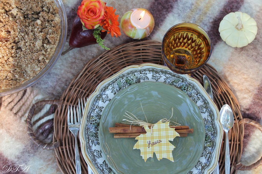 birds eye of fall tablescape