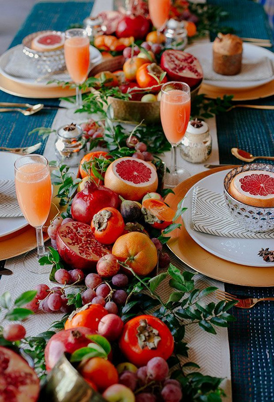 persimmon and blood orange centerpiece