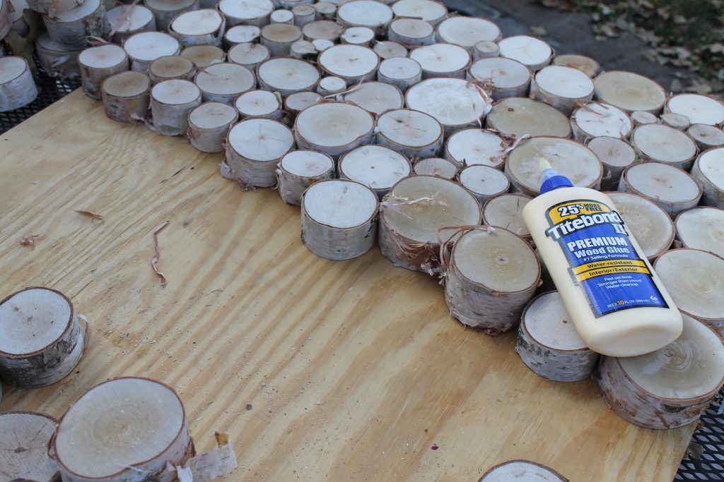 Stacked Birch Log Fireplace Insert construction