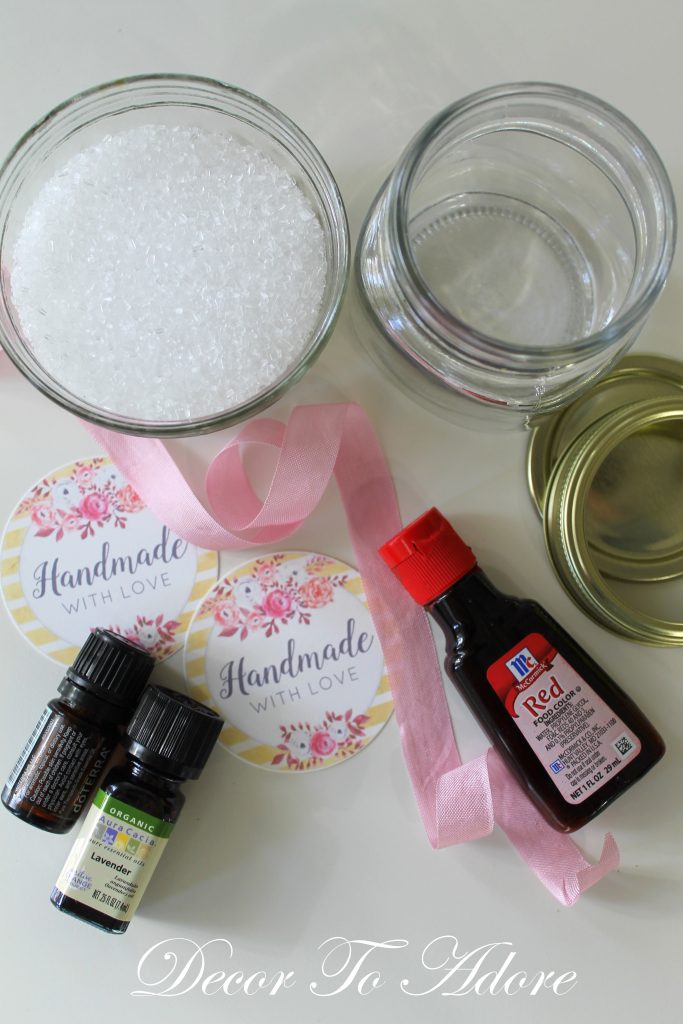 Ingrediants for Rose Bath Salts