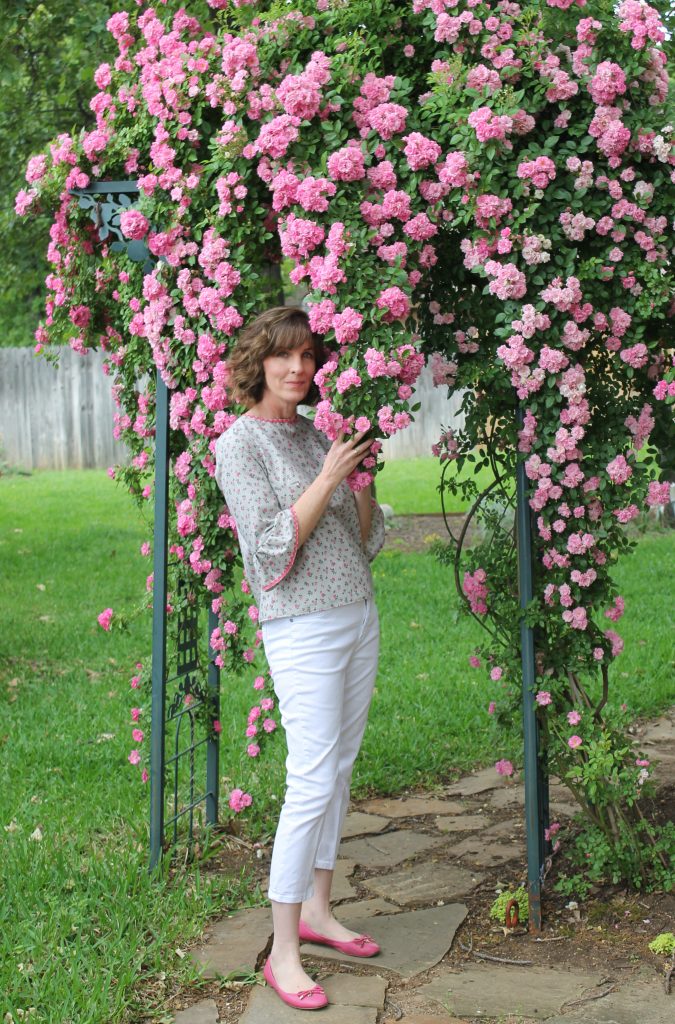 Pink Rose Blouse and shoes